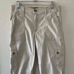 Lee Ivory Cargo Capris Comfort Waistband Sz 8 Medium